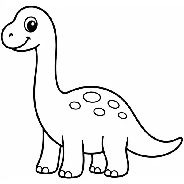 Dinosaurio fácil para colorear con trazos simples