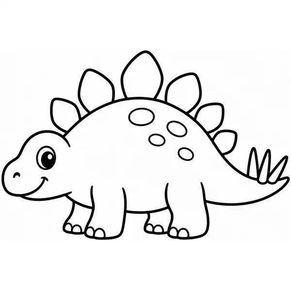 Estegosaurio sencillo para colorear con grandes placas