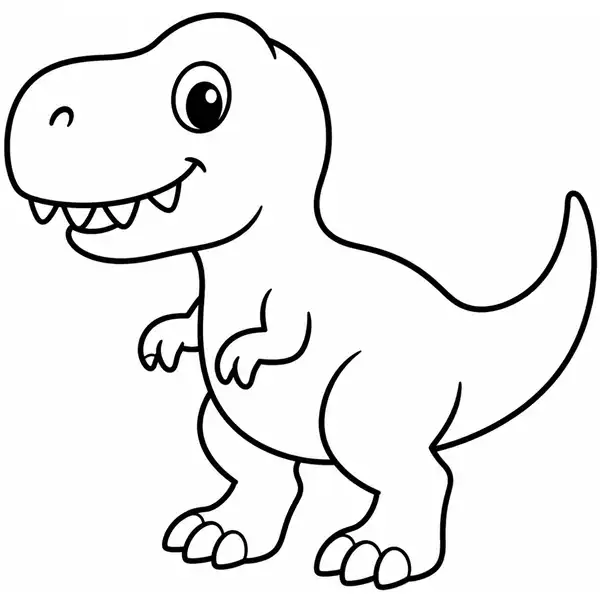T-Rex sencillo para colorear con formas grandes