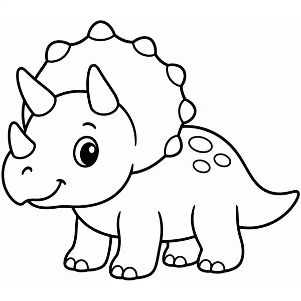 Triceratops sencillo para colorear con formas amplias