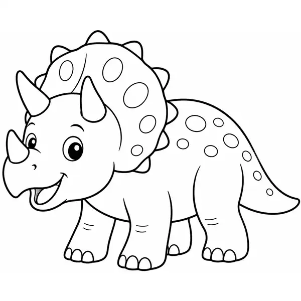 Triceratops para imprimir y colorear, dibujo infantil gratis