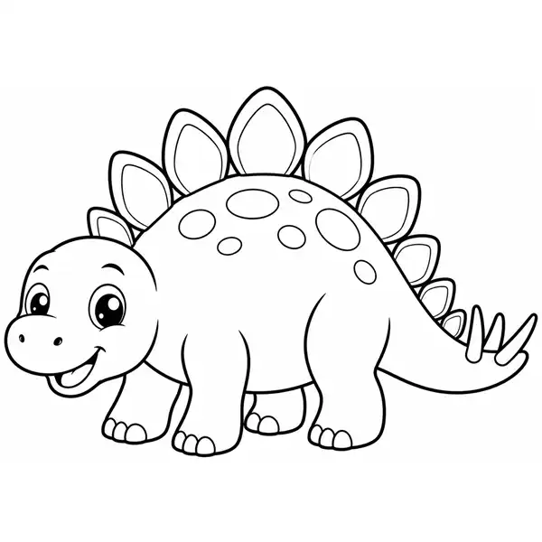 Dibujo de bebé Estegosaurio para colorear