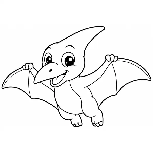 Dibujo de bebé Pterodáctilo para colorear