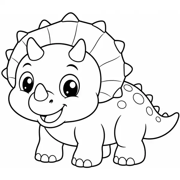 Dibujo de bebé Triceratops para colorear