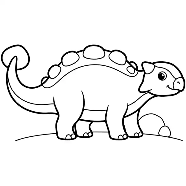 Anquilosaurio de trazos simples para colorear