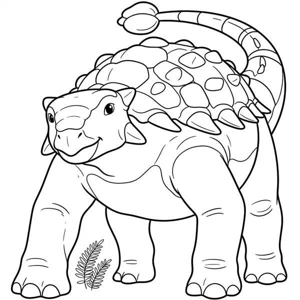 Anquilosaurio gigante y acorazado para colorear