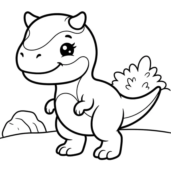 Carnotaurus para colorear en dibujo de líneas