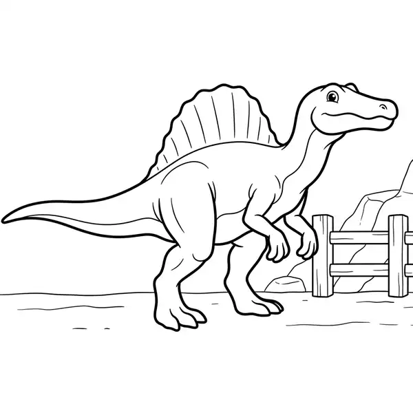 Espinosaurio inspirado en películas de dinosaurios para colorear
