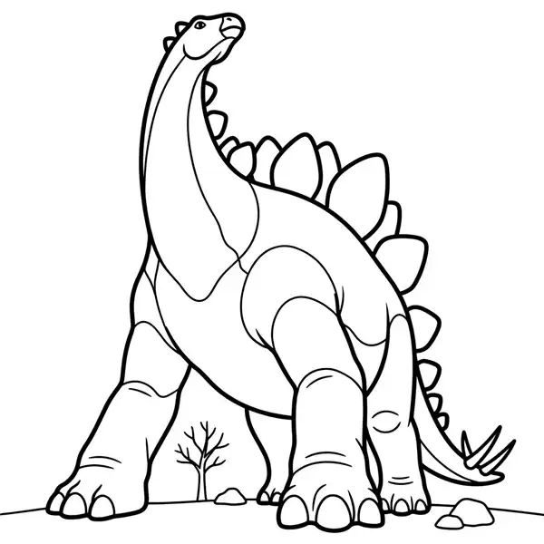 Estegosaurio gigante con grandes placas para colorear