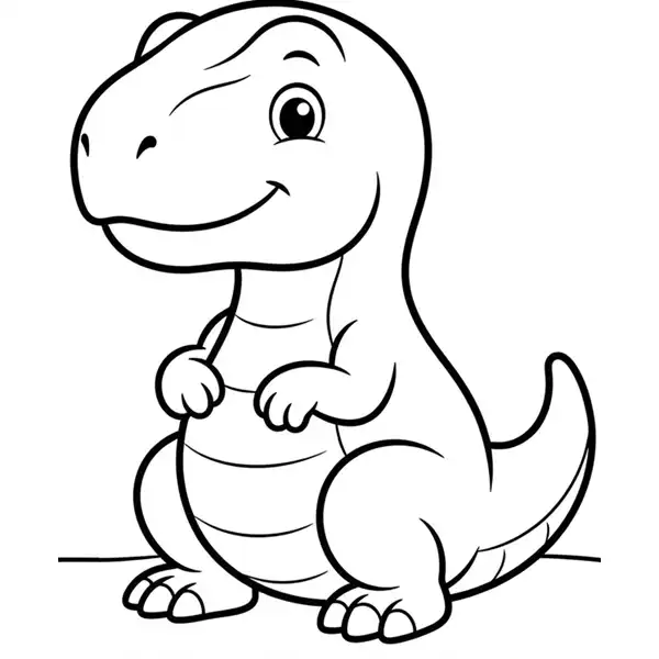 Giganotosaurus bebé para colorear en una lámina infantil para imprimir