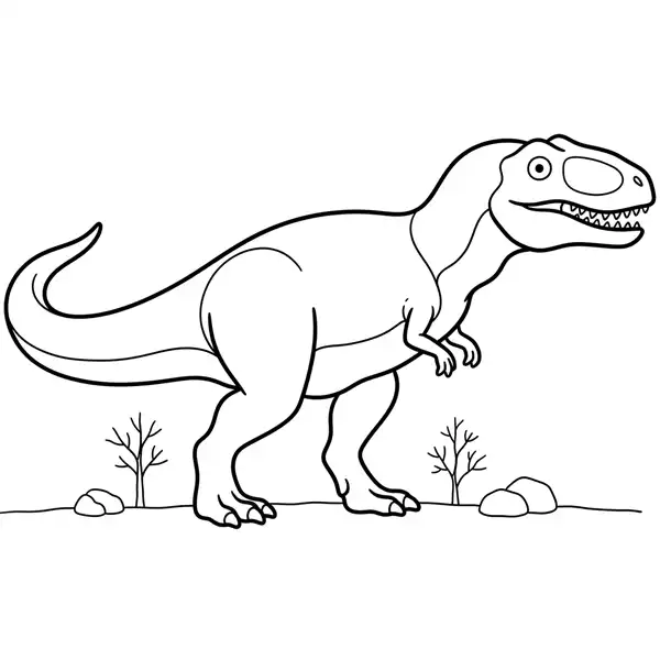 Giganotosaurus gigante para colorear en una lámina para imprimir