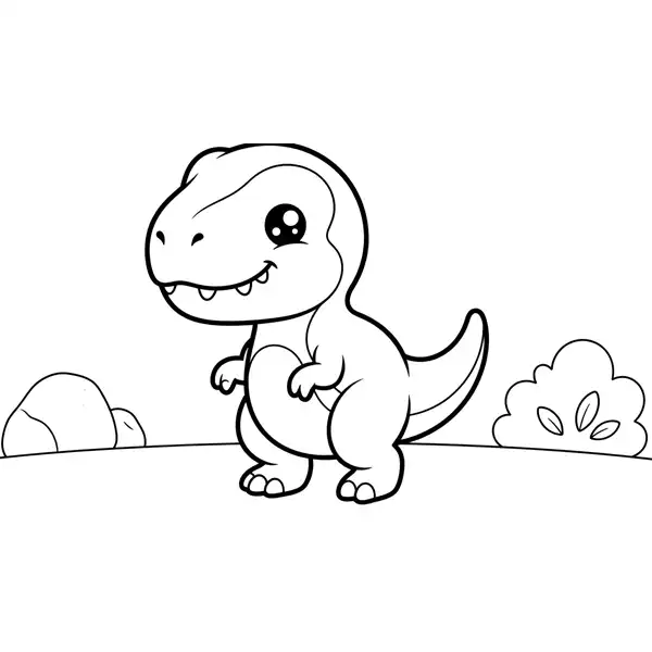 Giganotosaurus Kawaii para Colorear