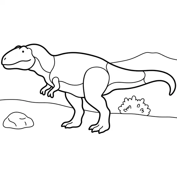 Giganotosaurus prehistórico para colorear en una lámina para imprimir