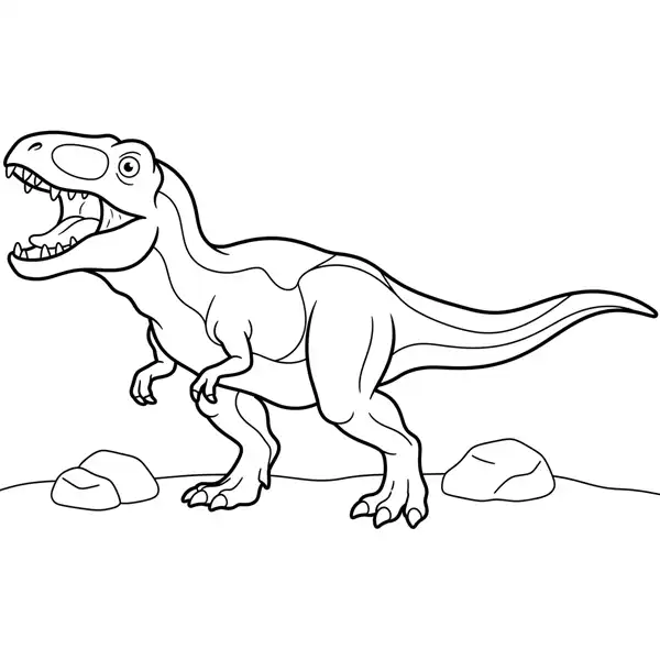 Giganotosaurus rugiendo para colorear en una lámina para imprimir