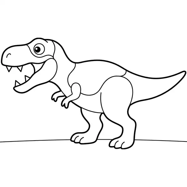 T-Rex de contorno sencillo para colorear