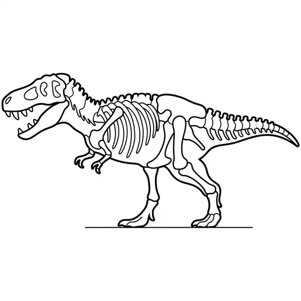 Esqueleto de T-Rex para colorear
