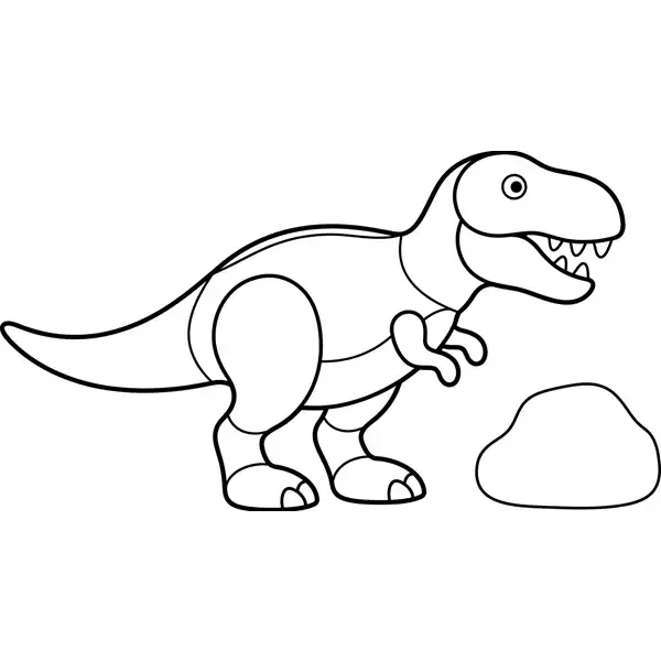 T-Rex fácil para colorear con líneas simples para imprimir