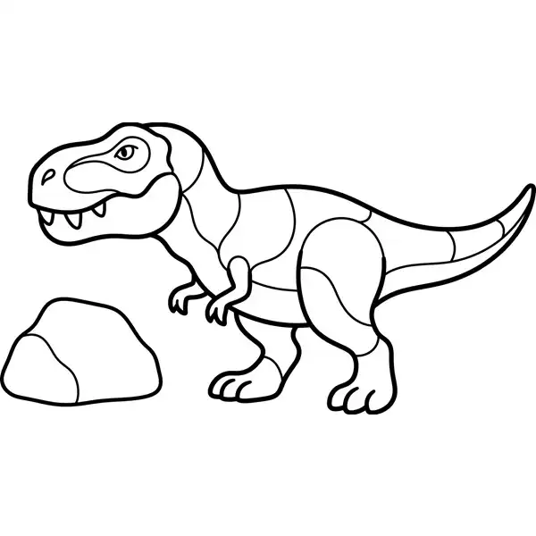 T-Rex genial de estilo cool para colorear
