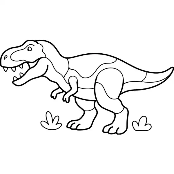 T-Rex gigante de cuerpo completo para colorear