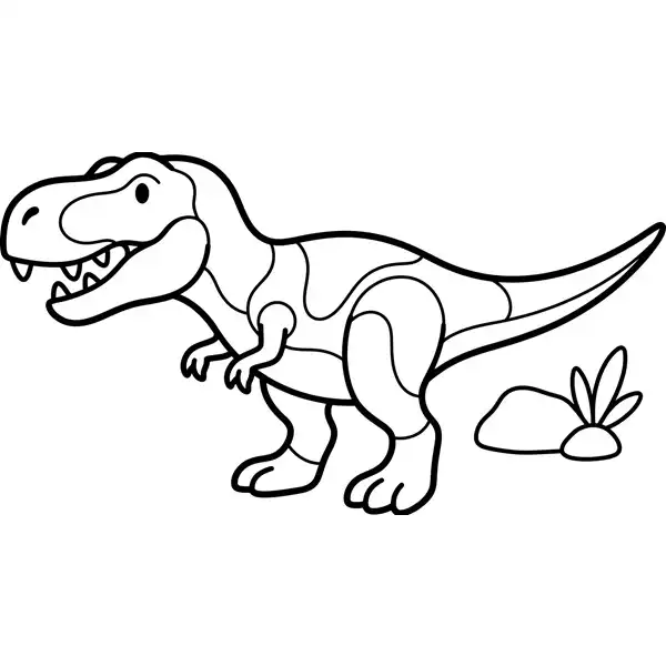 Dibujo de T-Rex para imprimir y colorear