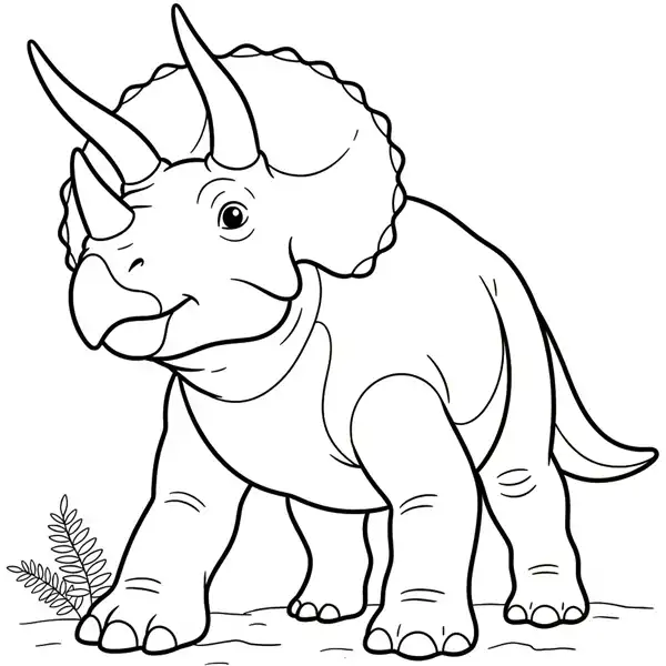 Triceratops gigante para colorear, dinosaurio enorme para imprimir