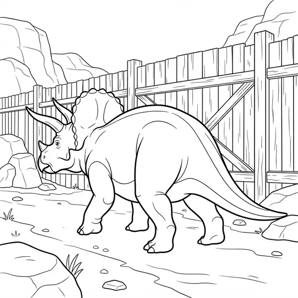 Triceratops Jurassic World para colorear, dinosaurio para imprimir