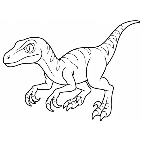 Velociraptor para colorear en dibujo de líneas