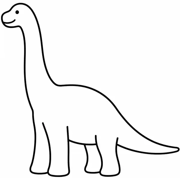 Braquiosaurio fácil de líneas simples para colorear