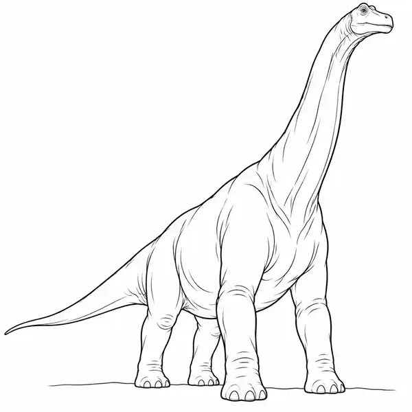 Braquiosaurio realista de cuello largo para colorear